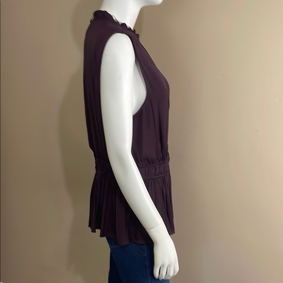 Calligraphy XL Plum Purple Sleeveless Blouse - Picture 3 of 7